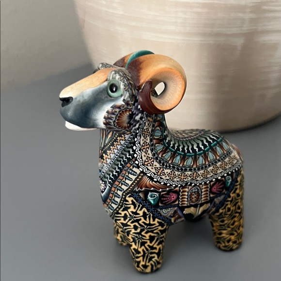 Jon Stuart Anderson Other - Handcrafted Artisan Ram Polymer Clay Sculpture one of a Kind